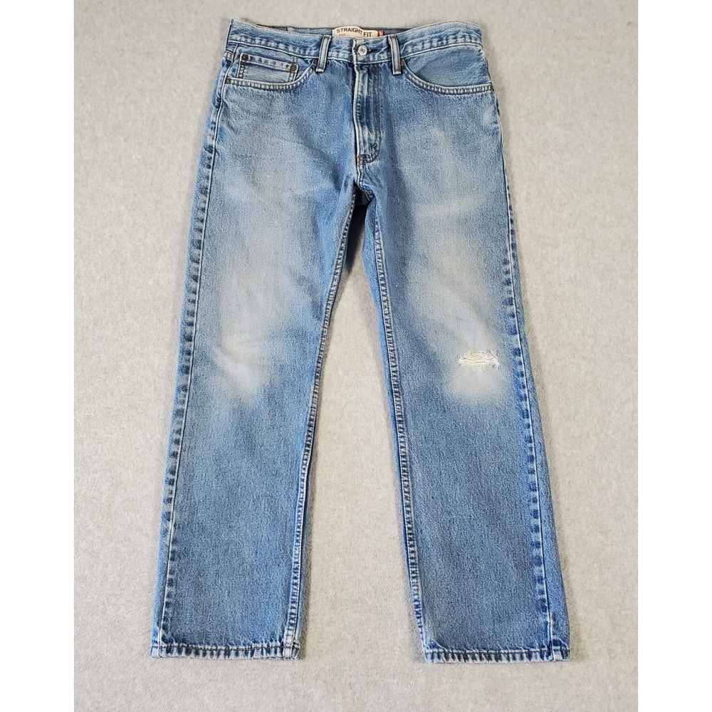 Vintage Levis 505 Straight Fit Jeans Blue Denim FITS 32x29 tag size 34x30 Y2K